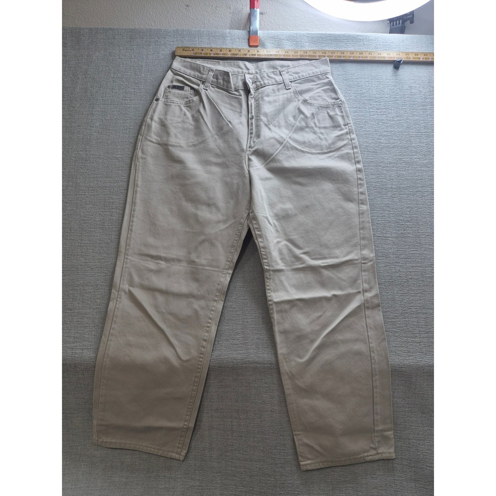 Lee Riveted Carpenter Pants Womens 16S Beige Cotton Workwear Utility Pockets